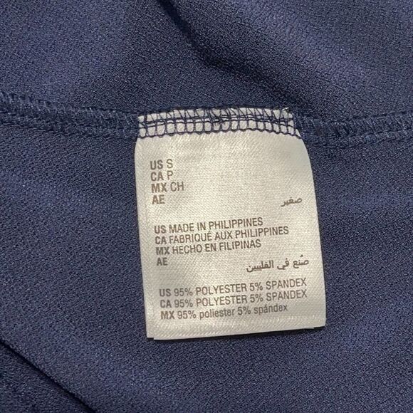 JM Collection Puff Sleeve V-neck Blouse Top Short Sleeve Intrepid Blue Small - Picture 7 of 10